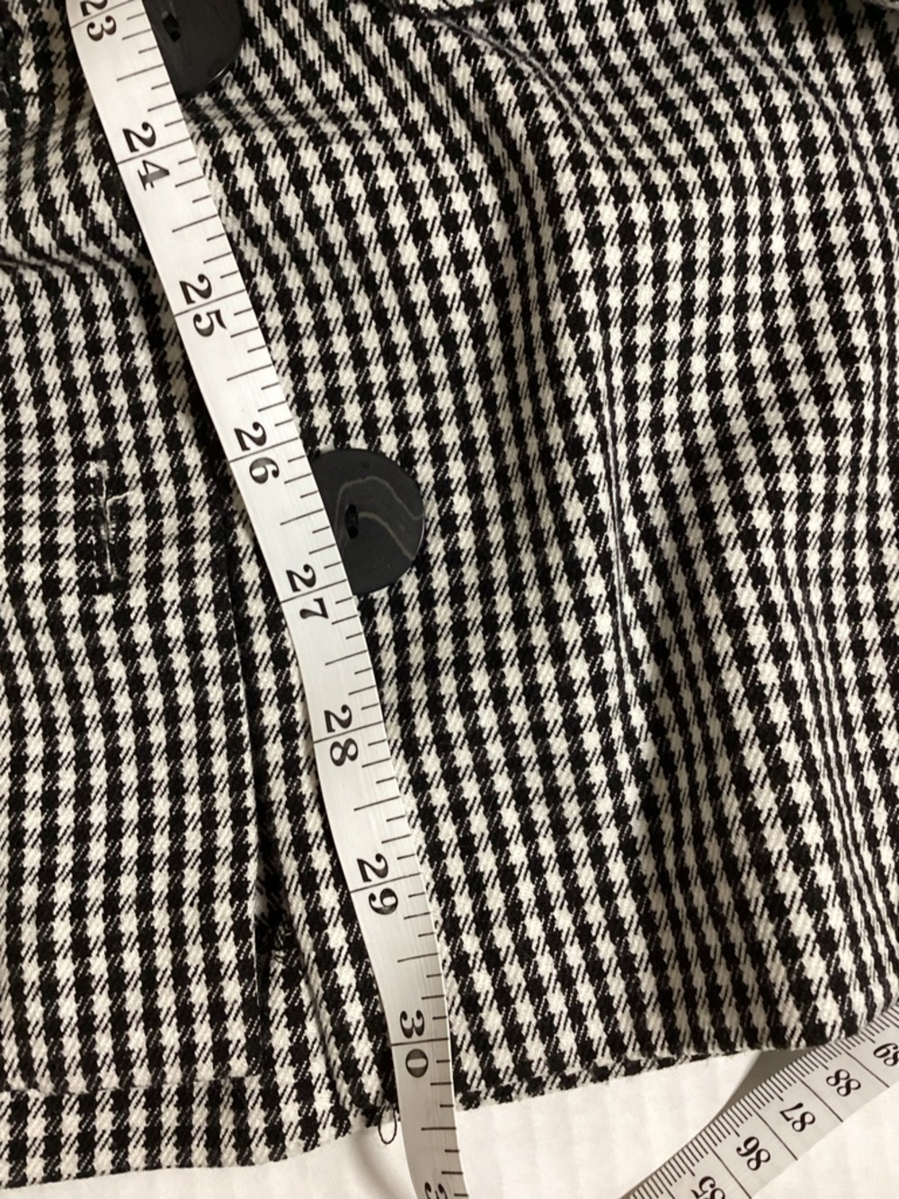 Zara Black and White Gingham Midi Skirt with Asymmetric Button Placket Euro XL - Picture 6 of 10